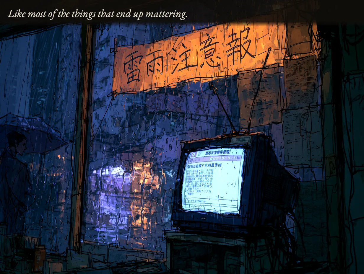 Like most of the things that end up mattering.